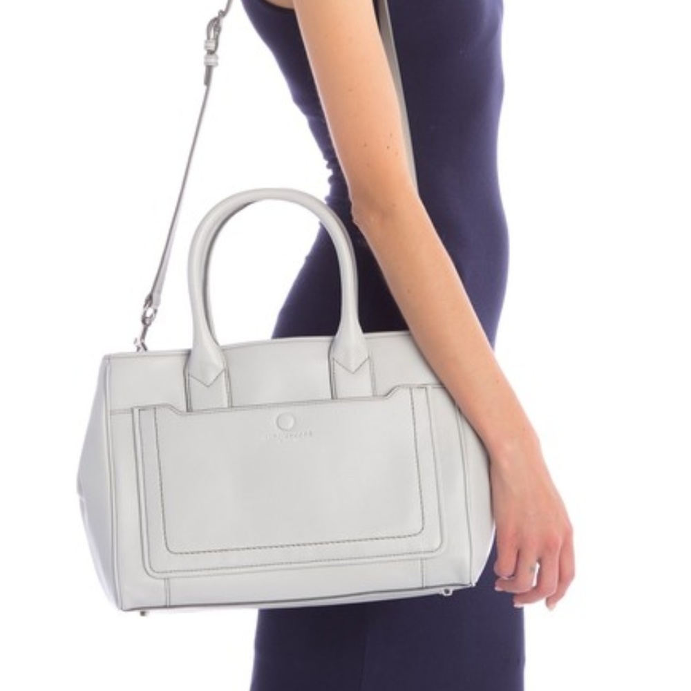 MARC JACOBS Empire City Light Grey Leather Tote